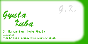 gyula kuba business card
